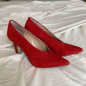 Vince Camuto Ishani Red Suede Pumps